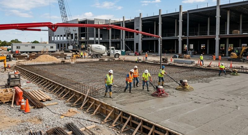 Commercial Slab Construction in Denver, NC